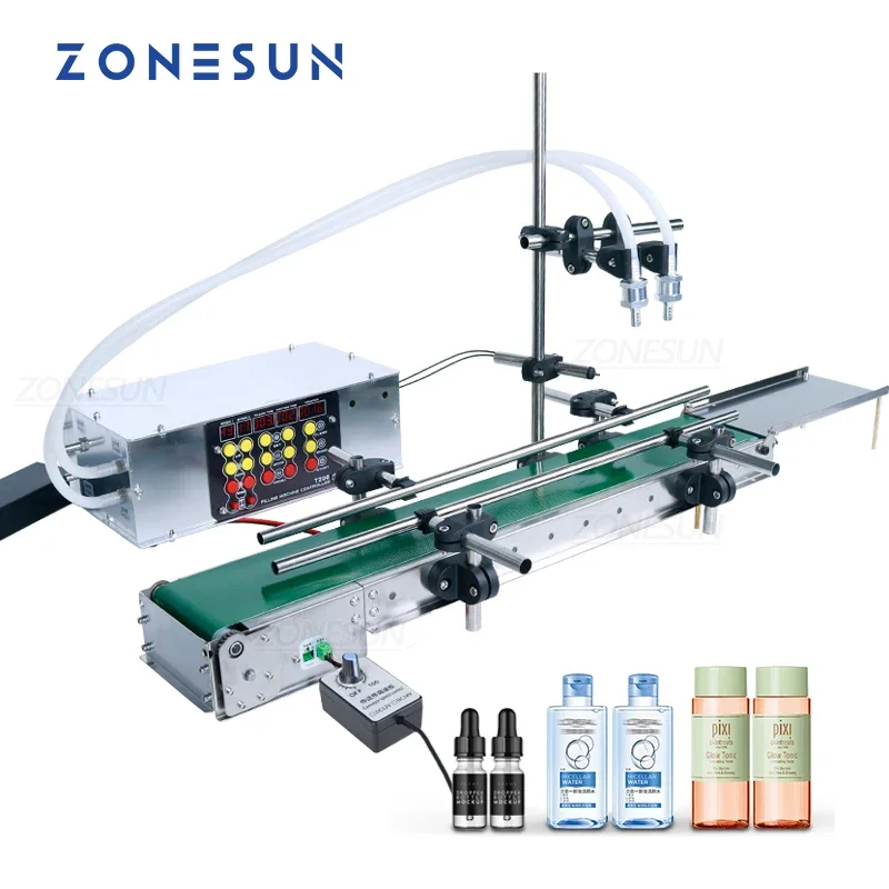 ZONESUN Tabletop Automatic PET Bottle Water Can Double Heads Filling Machine for Production