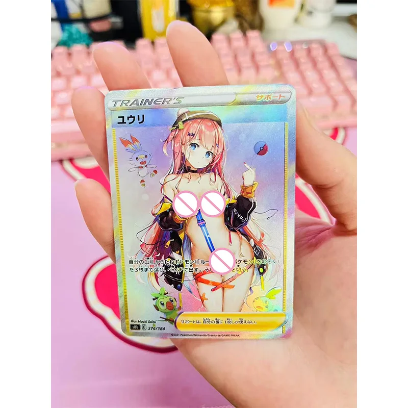 Anime Pokemon DIY ACG Gloria Speelgoed voor jongen Zeldzame Desktop Game Sexy Reflecterende Hot Stamping Collectible Card Kerst Verjaardagscadeau