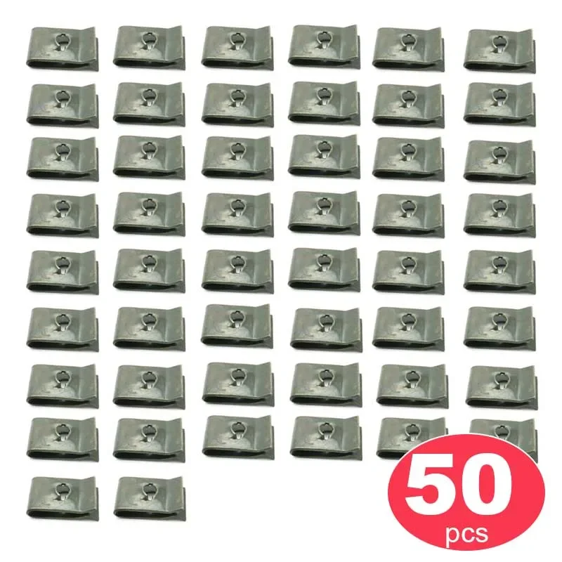 Car Motorcycle Scooter Moped Cover Metal Retainer U-Type Clips ArmyGreen Self-tapping Bumper Fastener Clip image 4