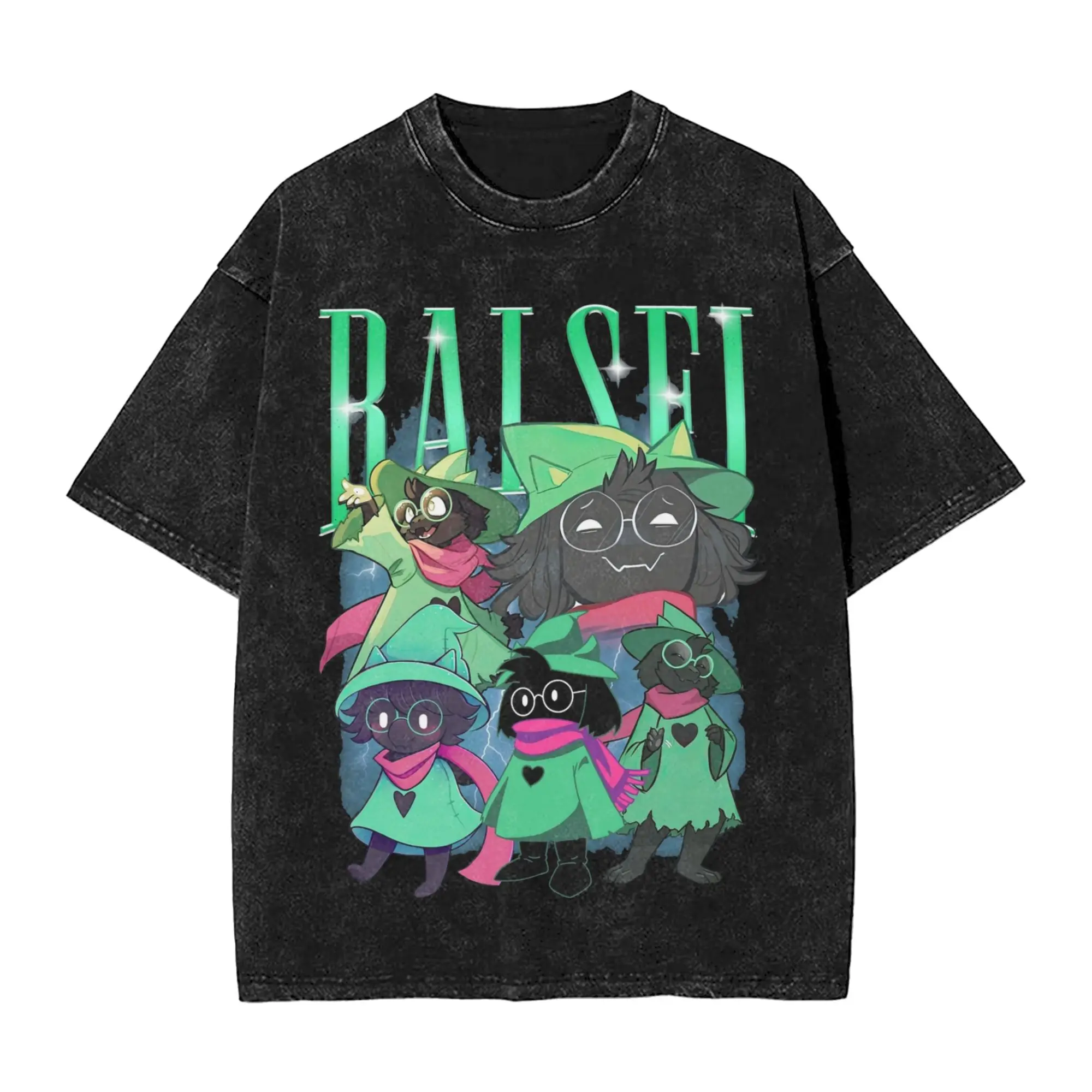 Deltarune Ralsei Vintage Bootleg Washed T Shirts Streetwear Casual T-Shirt  Tees Tops for Men Women Short Sleeve Oversize Summer