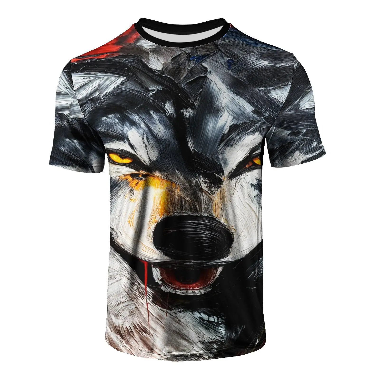 

Уличная мужская летняя одежда с 3d принтом волка графические футболки с круглым вырезом футболки с короткими рукавами новые топы футболка для мужчин