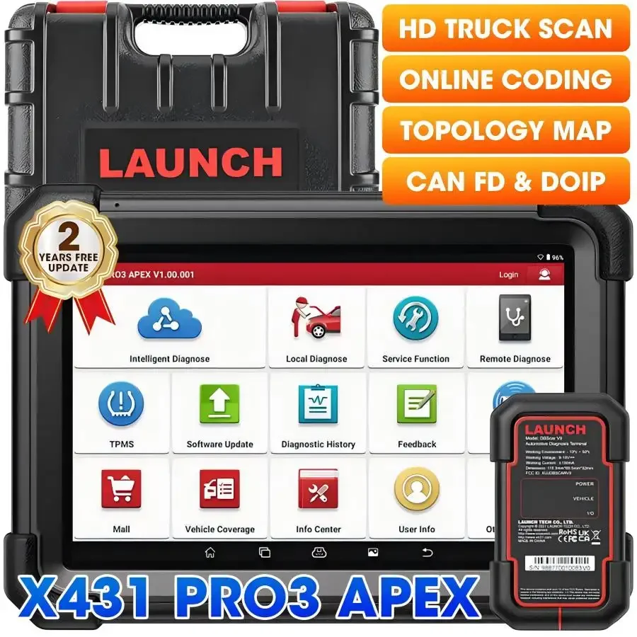 إطلاق X431 PRO3 APEX 12 Wolts الماسح الضوئي التشخيصي أداة تشخيص الماسح الضوئي Obd2 التلقائي