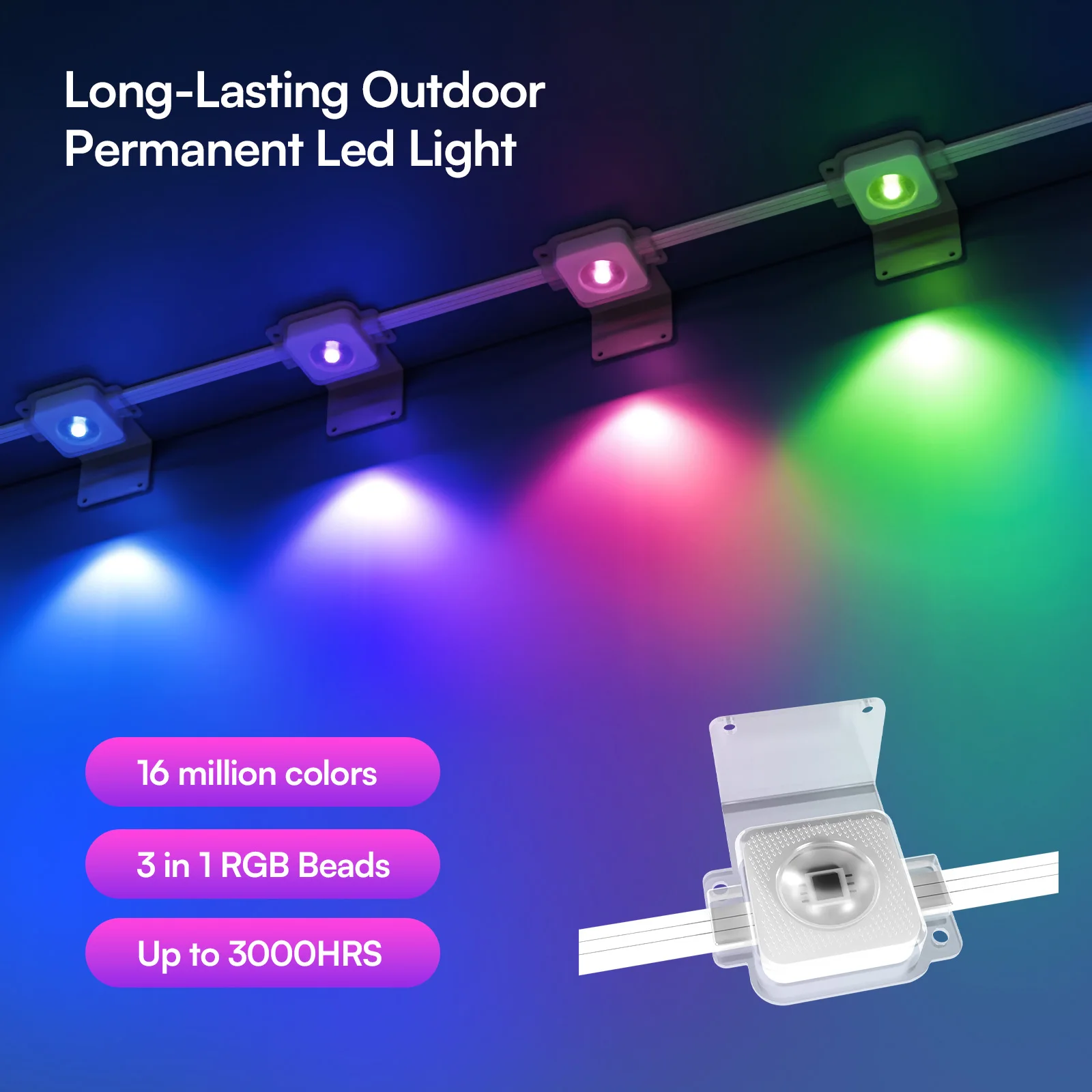 100FT permanent eaves light, ALXEA connectable, IP67 waterproof,2meters , LED light, suitable for house atmosphere building