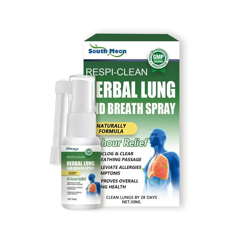 30ml Herbal Cleansing Lung Spray Clear Nasal Congestion Discomfortable Relieve Nasal Throat Care Spray Liquid