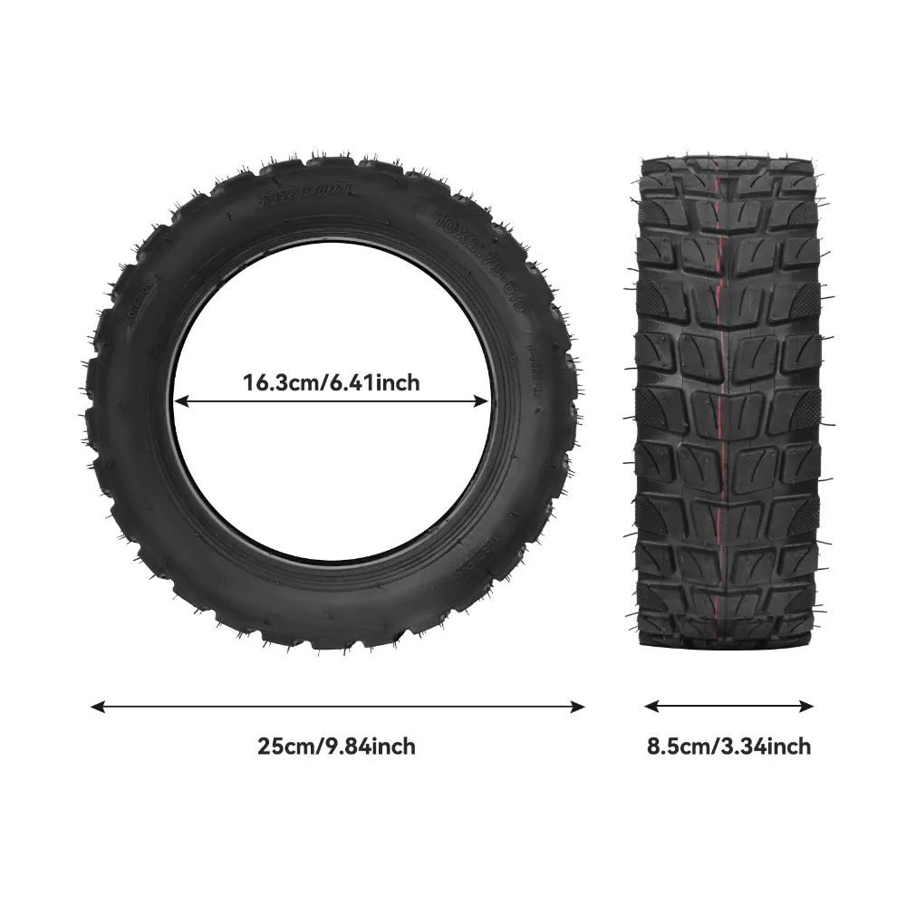 10 Inch Electric Scooter Tire Accessories 10 * 2.75-6.5 Vacuum Tire Explosion-proof Stab Proof Thickened Off-road Tubeless Tire
