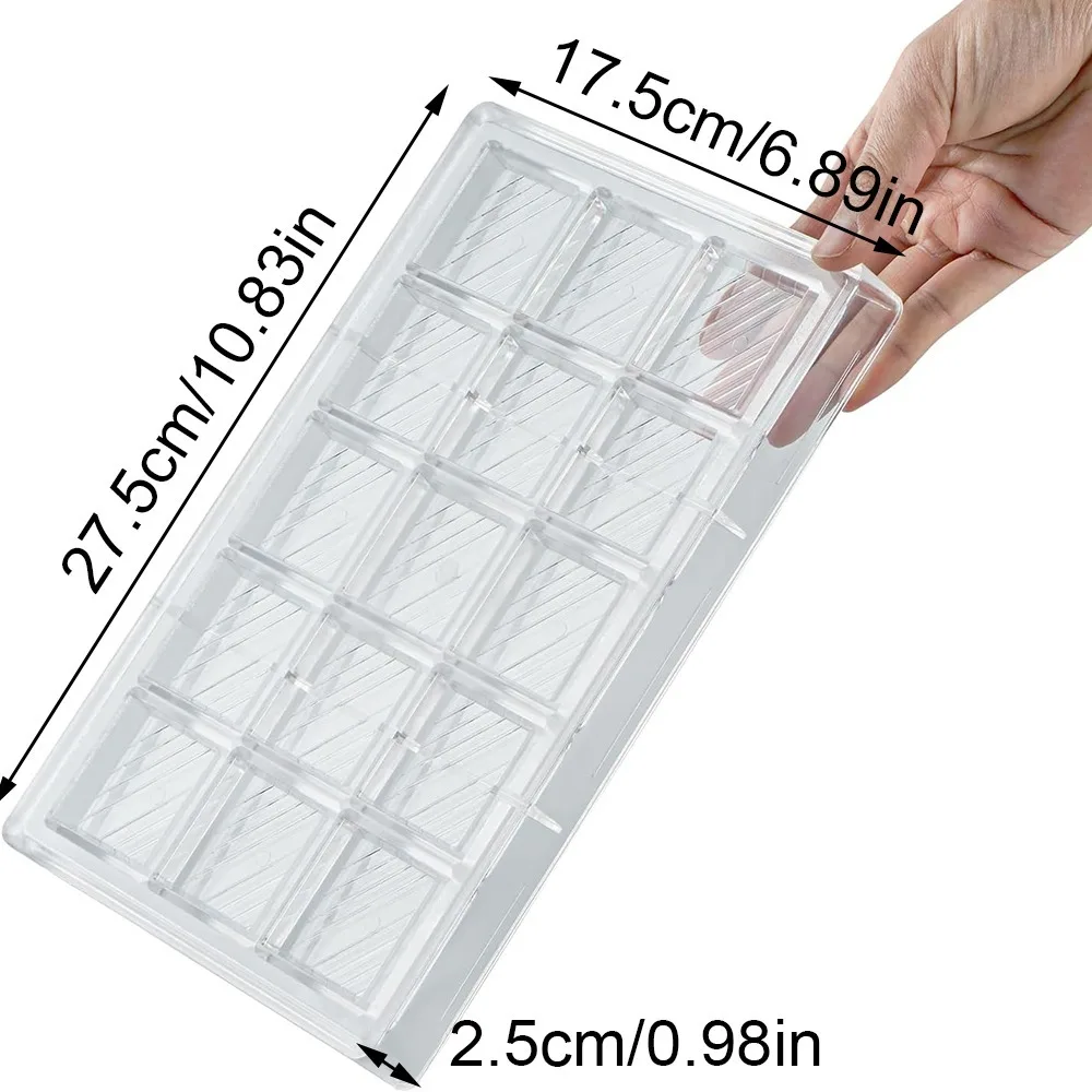 Square Chocolate Mold, Food-Grade Hard Plastic Wide-Body Filled Candy Mold, Baking Tool for Bakers & Dessert Shops