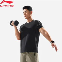 Li-Ning Men's Training T-shirt LN BACTERIA PROOF Reguler Fit 86%Polyester 14%Elastane Comfortable LiNing Sweatshirt ATSV395