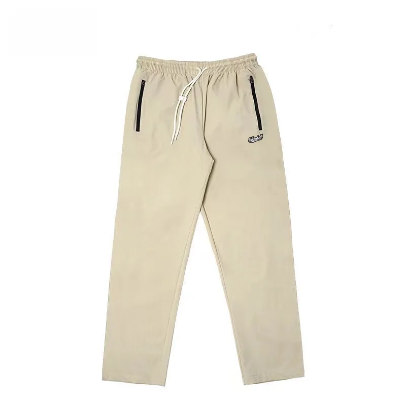 

SLLAMBEL Trendy Casual Loose Fit Training Fitn Baskeall Sweatpants Thin Nylon Youth Active Sle Long Pants for Men