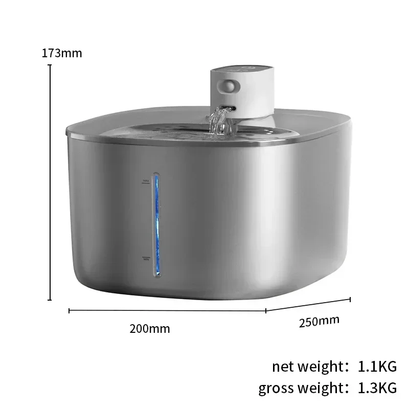 

Cat Drinking Fountain 4L Stainless Steel Chargeable Wireless Cat Water Dispenser Auto Sensor Drinking Fountain for Cats Dog