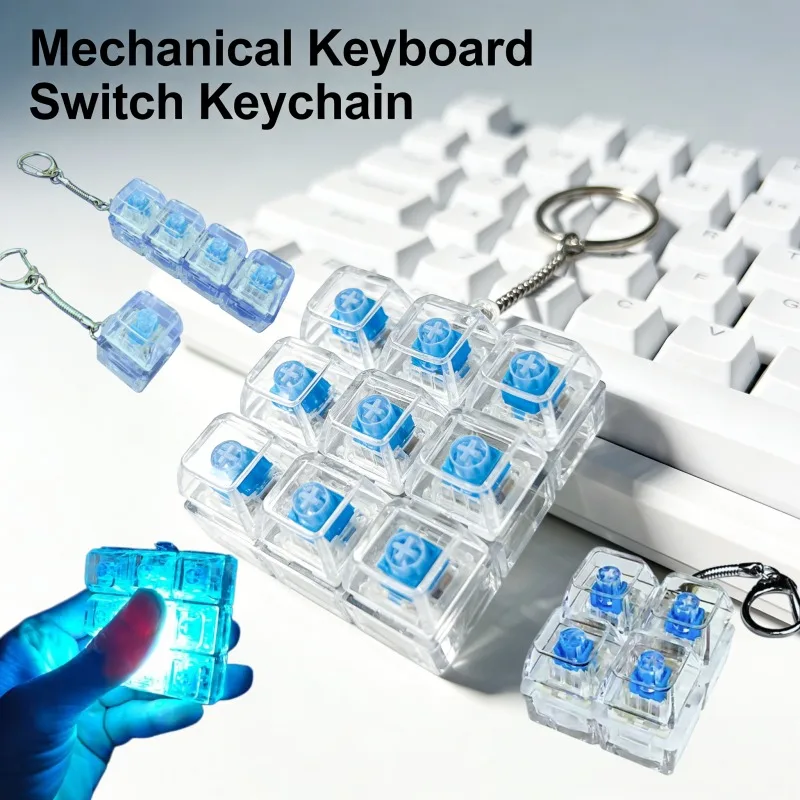 

Клавиатурный фиджет-брелок с LED-подсветкой, антистресс-гаджет для снятия напряжения, кликер-игрушка, подарок