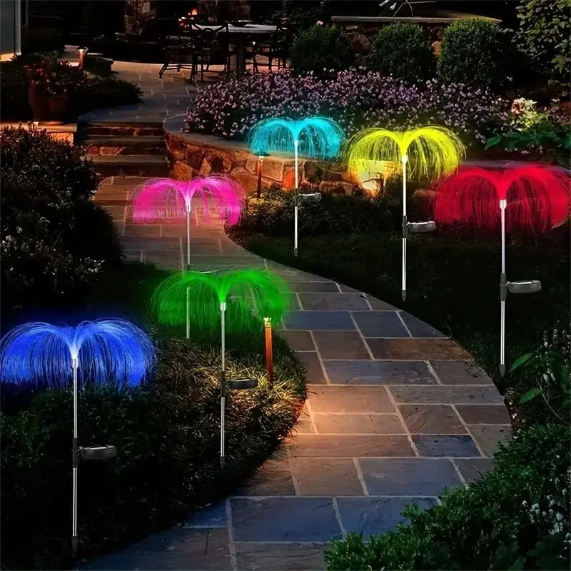 1pc Solar Jellyfish Lights , 7 Colors Changing Waterproof Lights, Solar Flowers Lights For Yard Festival Garden Wedding