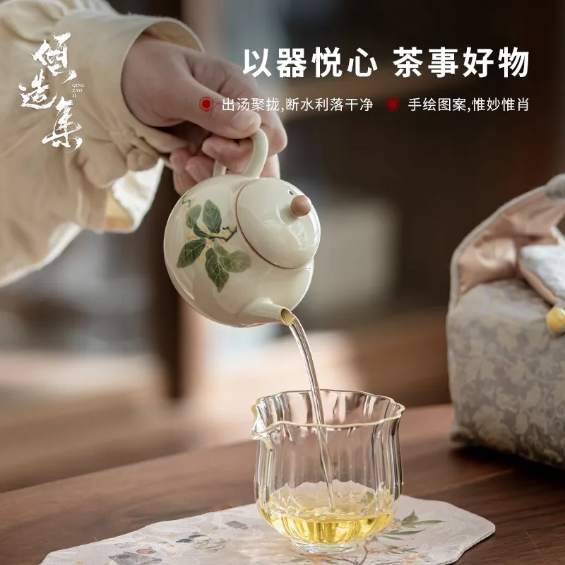

Thickened Chinese Woven Cotton Outdoor Travel Tea Set Handle Storage Tea Bag Cover Bowl Tea Cup Portable For Going Out