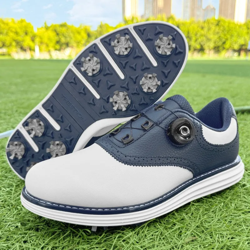 

Classic Golf Shoe Youth Hard-Wearing Athletic Men Shoes Outdoor Lawn Men Golf Sneakers Lace Up Walking Shoes For Men