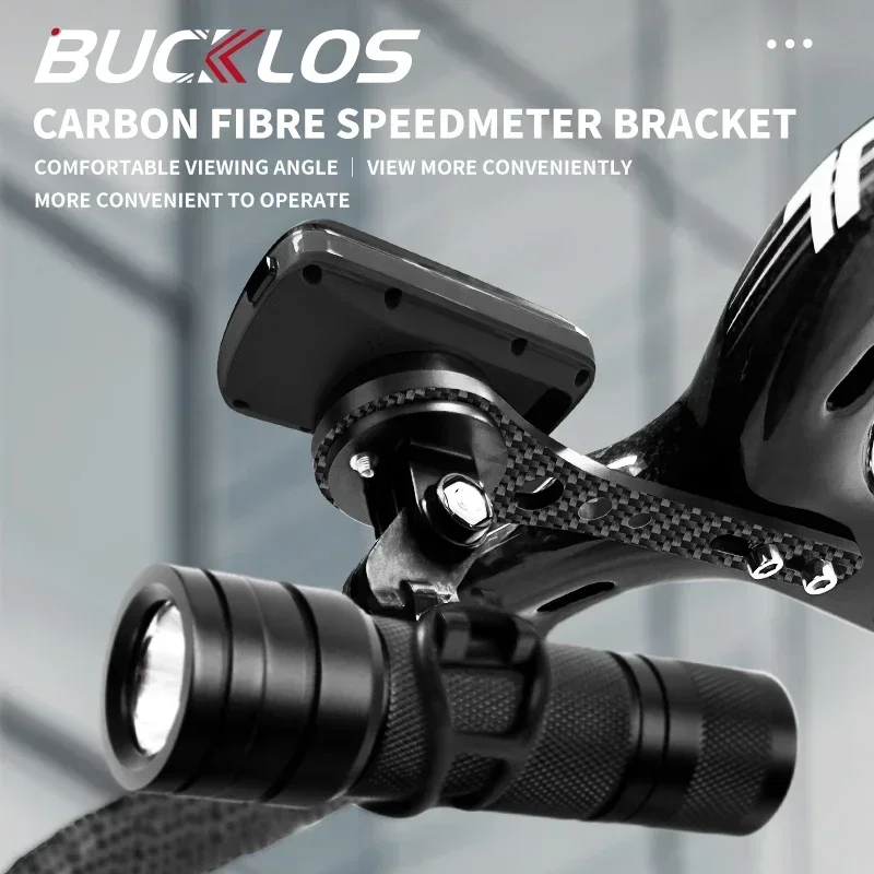 BUCKLOS Bike Carbon Fiber Speedometer Holder Road Gravel Bike Computer Mount Bicycle Speedometer Bracket Cycling Accessories