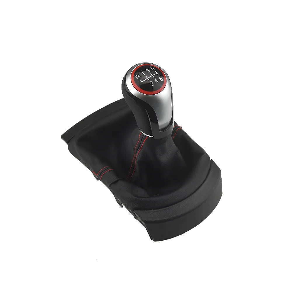 For Seat Ibiza 2002-2010 5 Speed Gear Shift Knob with PU Leather Boot Car Styling Gearstick Modification view 5