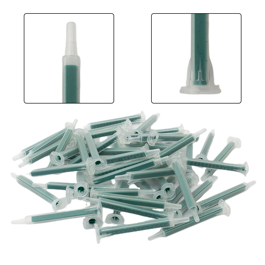 50Pcs/Set 2K AB Mixing Tips Mixer Nozzles Mixer Tips Static Mixer AB Square Mixing Tube Spiral Tube Mixing Nozzle