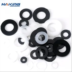 M2 M 2,5 M3 M4 M5 M6 M8 M10 M12 M14 M16 M18 M20 Weiß Schwarz Nylon Kunststoff Flache Washer flugzeug Spacer Isolierung Dichtungen Dichtung Ring