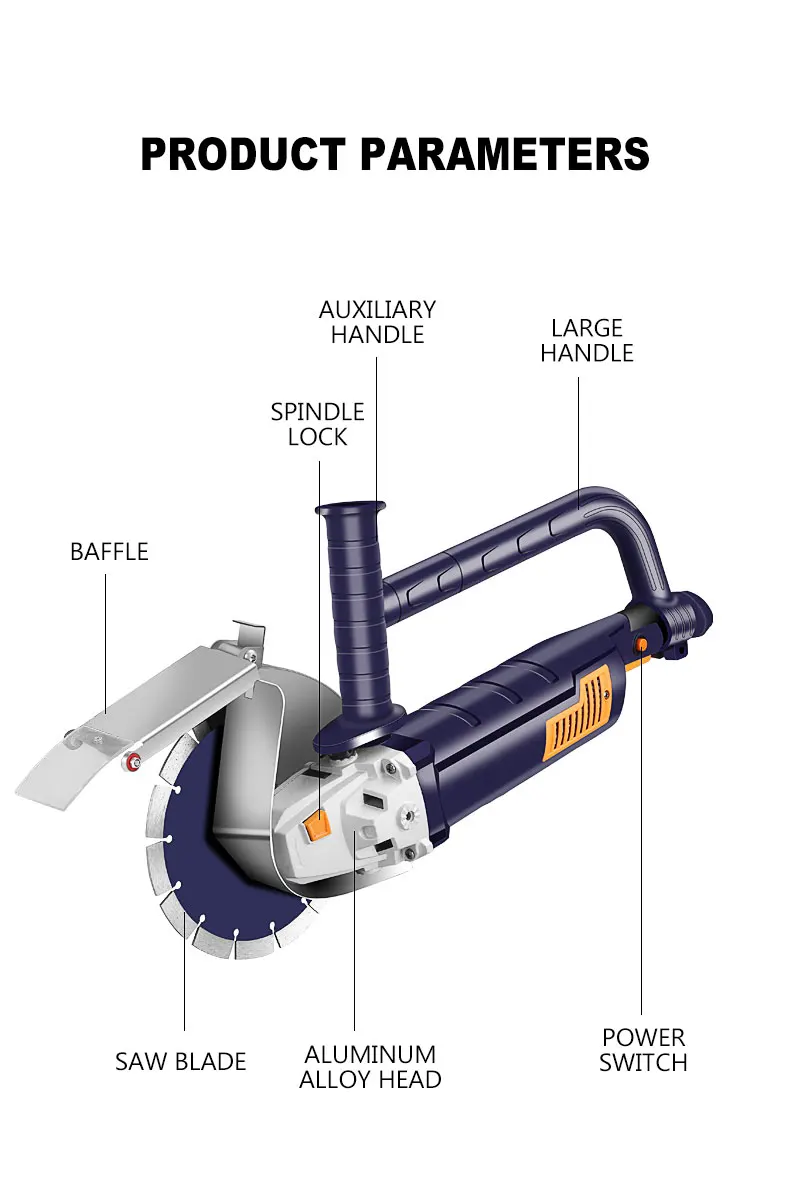 Scanalatore elettrico da parete a 5 lame 4.5KW 5.5KW Scanalatrice senza spazzole per scanalature senza spazzole Sega circolare per calcestruzzo in acciaio Stozzatrice