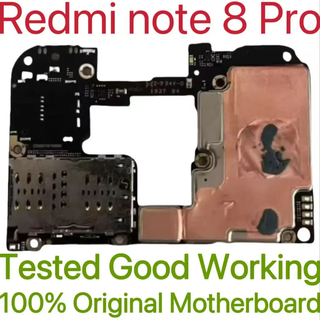 Global Version Original Unlocked Motherboard for Redmi note 8 Pro Tested Circuit Plate Main Logic Board for Redmi note 8 Pro