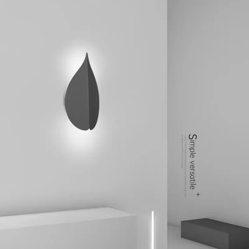 

Modern LED Wall Lamp Minimalist Nordic Leaf for Background Bedside Staircase Living Room Decorative Indoor Lighting Fixtures