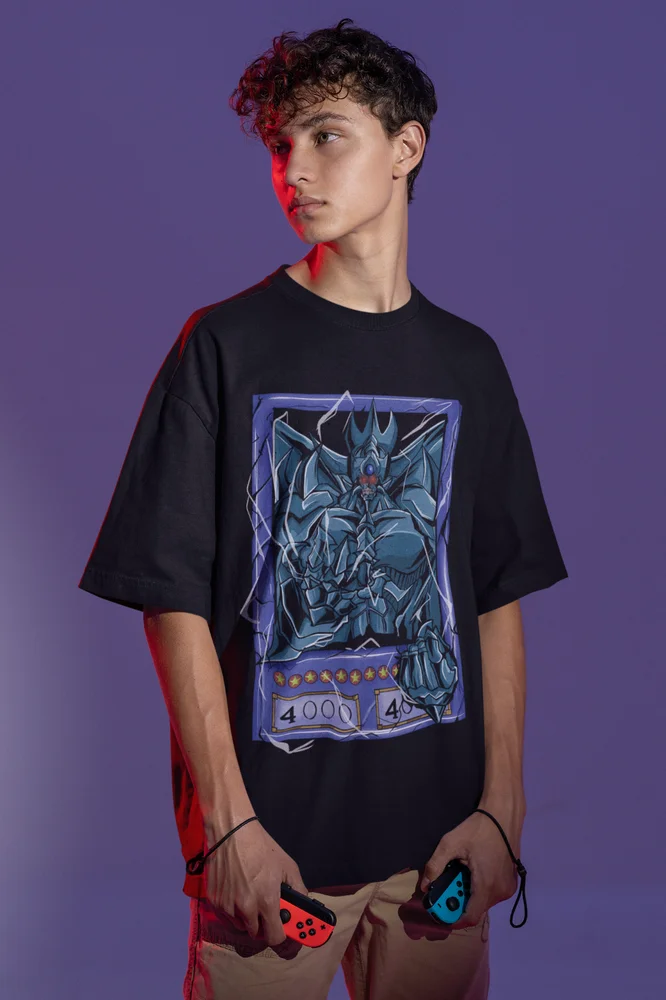 YuGiOh Obelisk The Tormentor Anime Tee 90s Cartoon Yu-Gi-Oh Black Shirt All Size