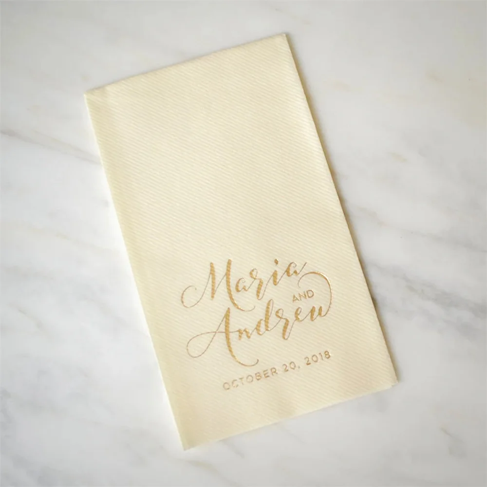 Custom Linen Like Guest Bathroom Hand Towels, Personalized Paper Guest Towels, Wedding Bathroom Napkins, Housewarming Gift, Host