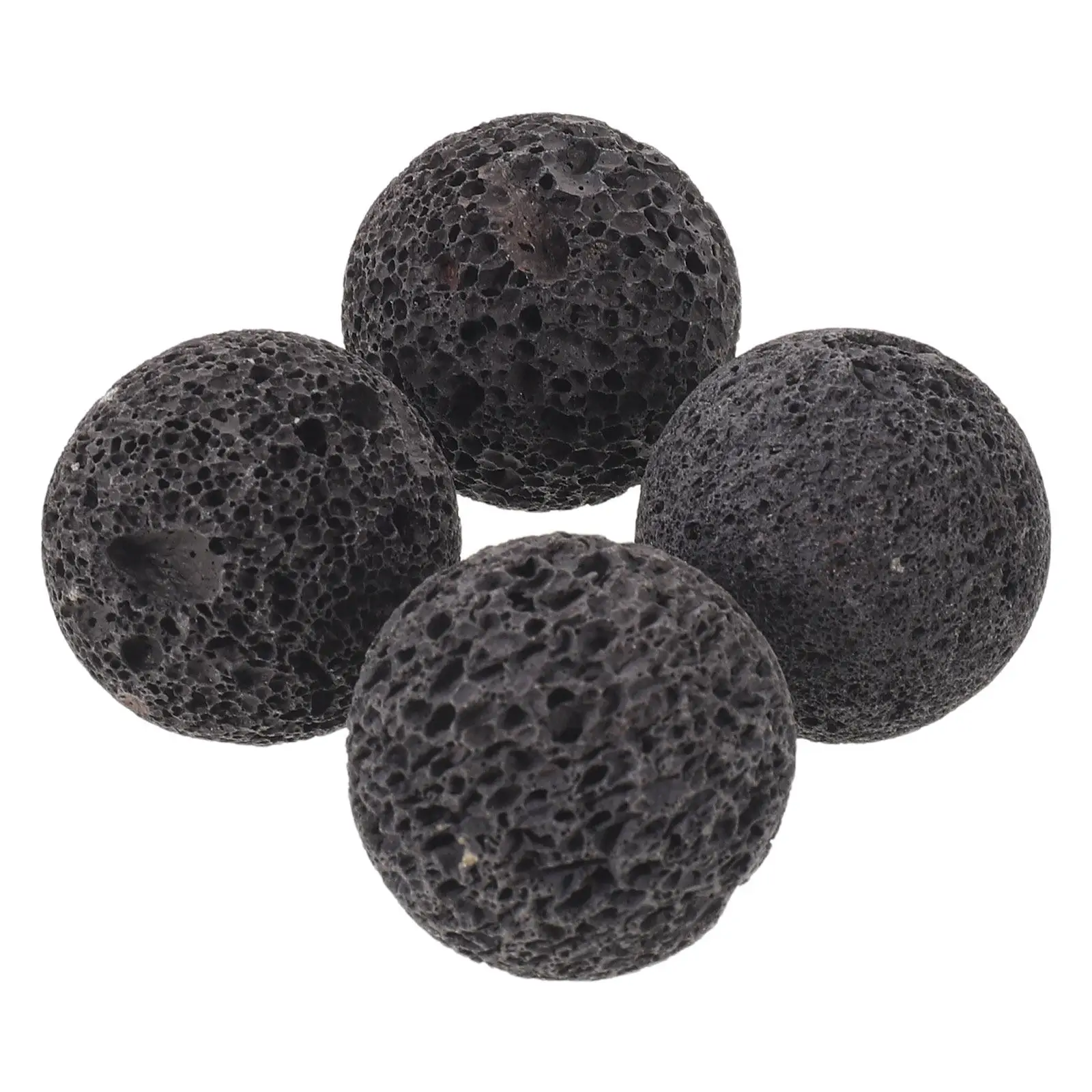 4Pcs Natural Volcanic Stone Decorative Balls Porous Lava Rock Spheres Rustic Bowl Filler for Modern Farmhouse Dining Table Vase