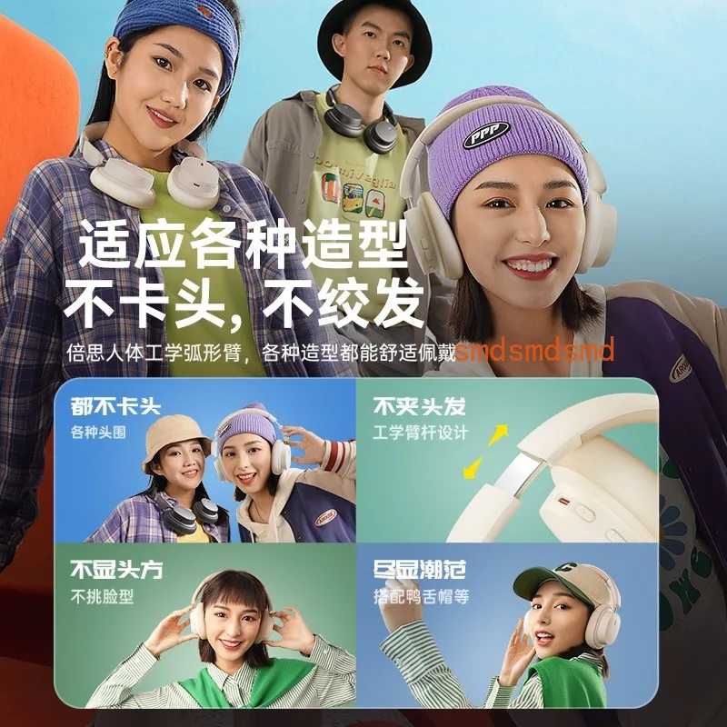 Headset Bluetooth Headset Wireless Noise Cancelling Headset Computer Girl Earmuff Type