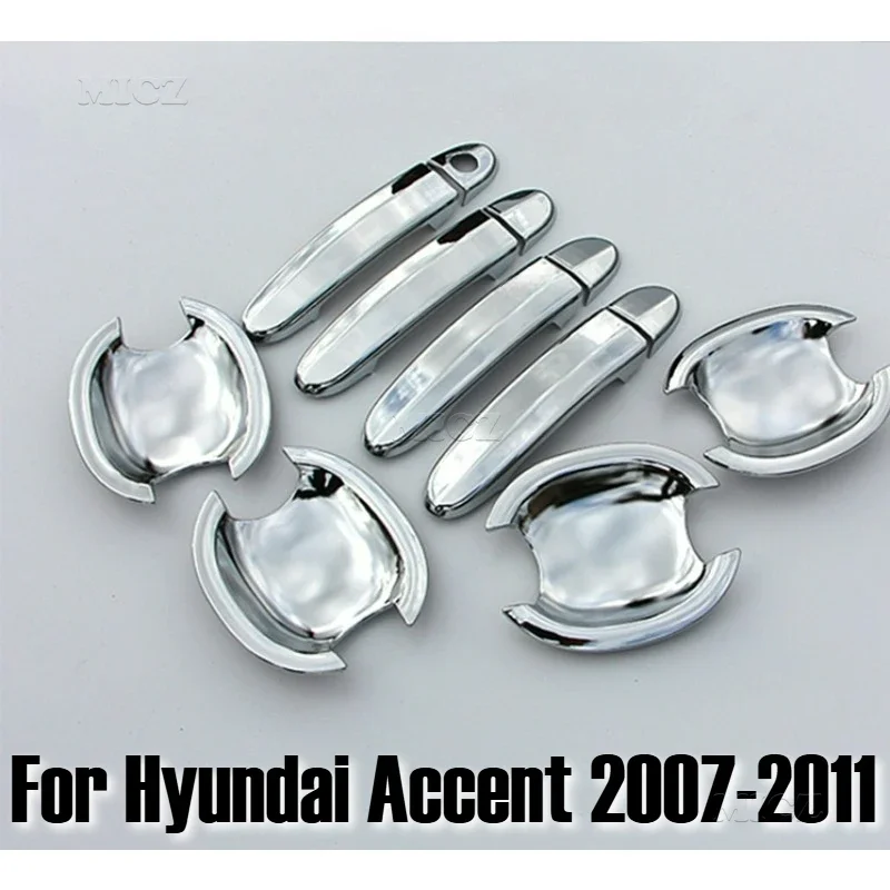 

For Hyundai Accent 2007-2011 Car Styling ABS Chrome Door Handle Bowl Trim Door Handle Protective Covering Cover Trim