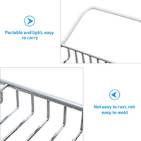 Adjustable Bathtub Rack Organizer Stainless Steel Anti-Slip Rustproof Lightweight Portable Storage Holder Shower Bath Tray Stand