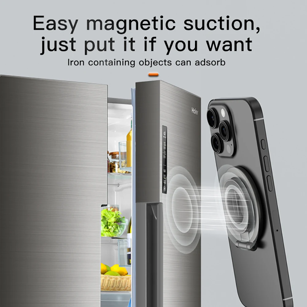 Magnetischer Telefon-Fingerringhalter, 360-Grad-Drehung, Handy-Ständer für MagSafe, Magnethalterung für iPhone 16 15 14 Samsung