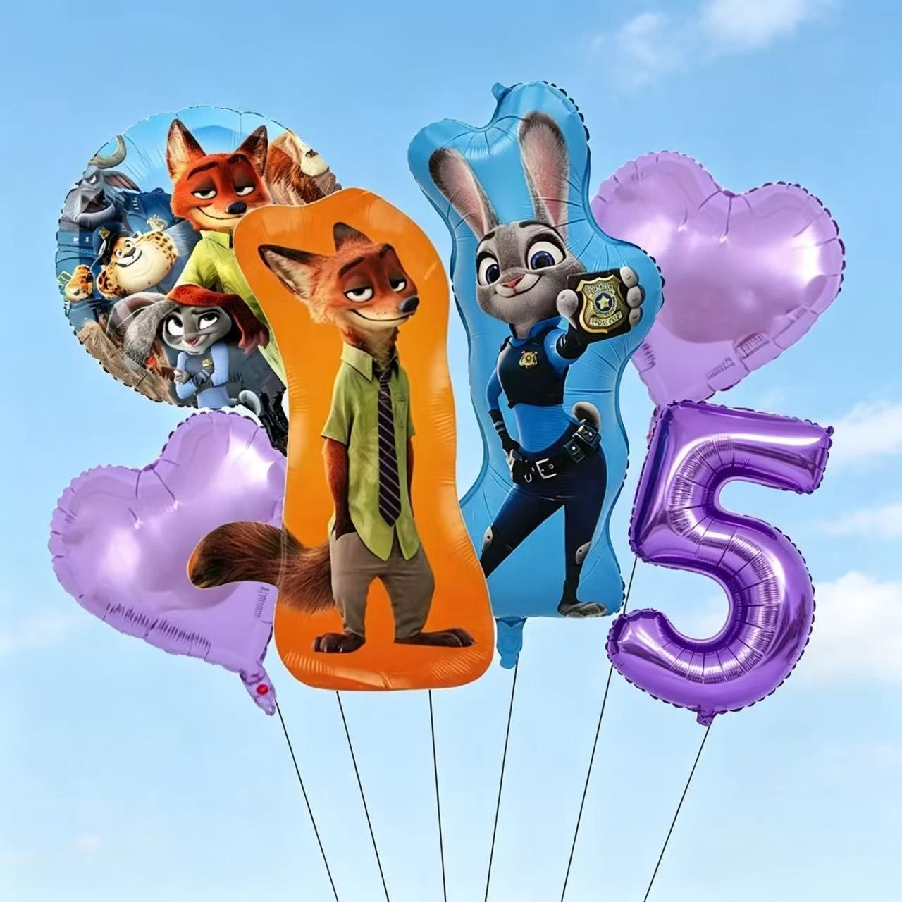 Kit d'arche de guirlande de ballons sur le thème de Zootopia pour décorations de fête d'anniversaire, de baby shower, de mariage et de célébration d'anniversaire de mariage