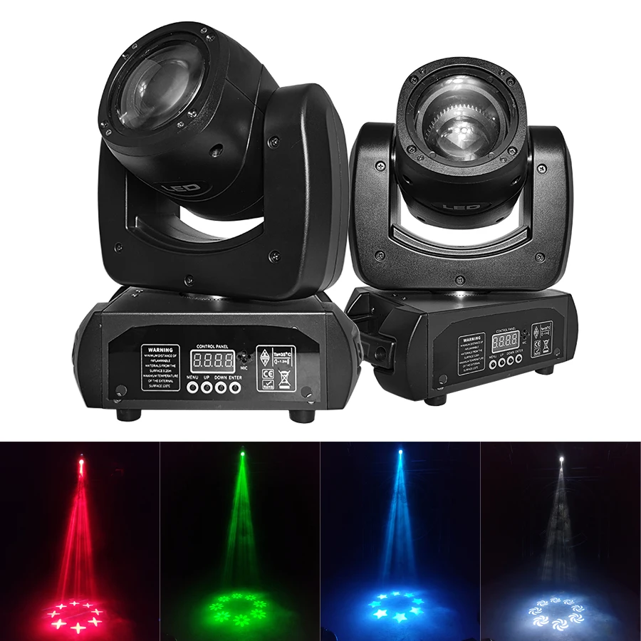 Led  Beam Moving  Head 100W Spots Light Gobos Rotating Prism Effect dmx Controller Professional dj Disco Wedding Bar Party Stage