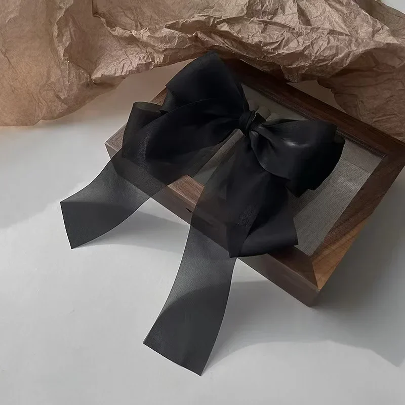 Korean Princess Spring Hair Pin Elegant Barrettes for Girls Ribbon Bow Hair Clip Headwear Women Fashion Hair Accessories New