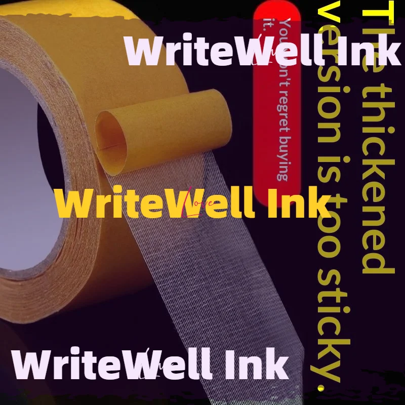 Double Sided Cloth Tape Strong Fixation Adhesive Tape Heavy Duty Translucent Mesh Waterproof Traceless Powerful Grid Carpet Tape