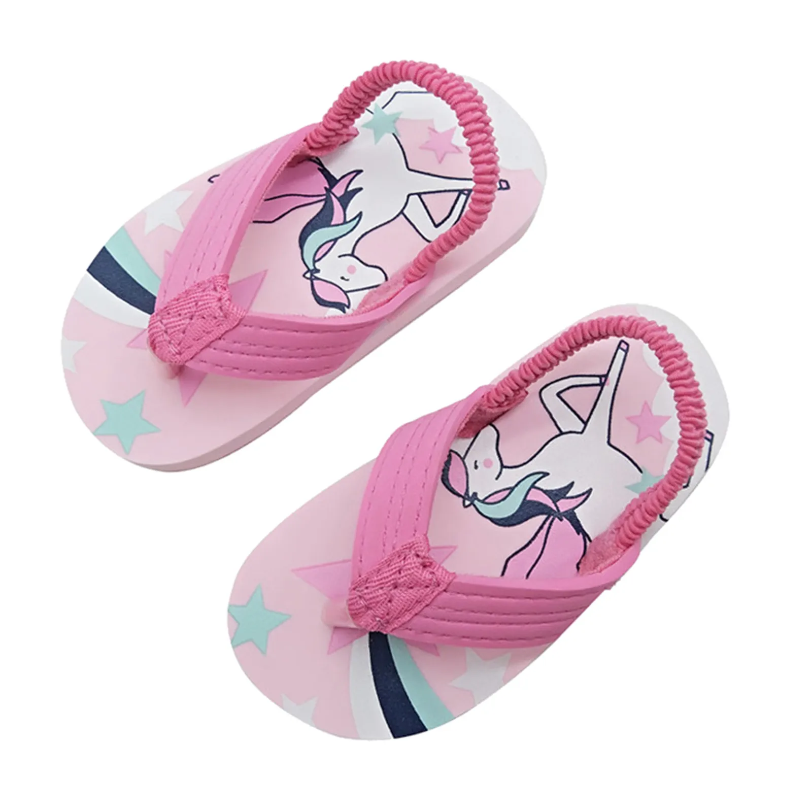 Toddler Eva Elastic Beach Shoes Girls Shoes Strap Flops Boys Flip For Kids Sandals With Adjustable Summer Girls Sandals