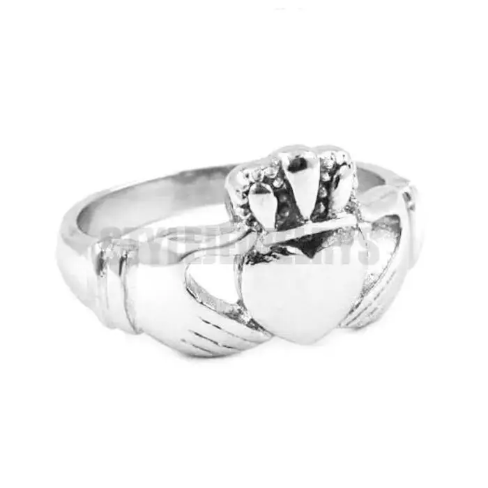 Claddagh Style Hand to Hold a Heart with Crown Ring Stainless Steel Jewelry Celtic Biker Wedding Ring Wholesale SWR0312A