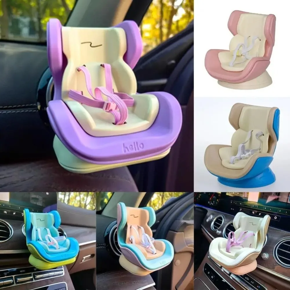 Asiento de coche de muñeca duradero, adornos de dibujos animados, solo vende asiento, silla de dibujos animados, modelo de coche de plástico, asiento de seguridad, regalos sorpresa para niña