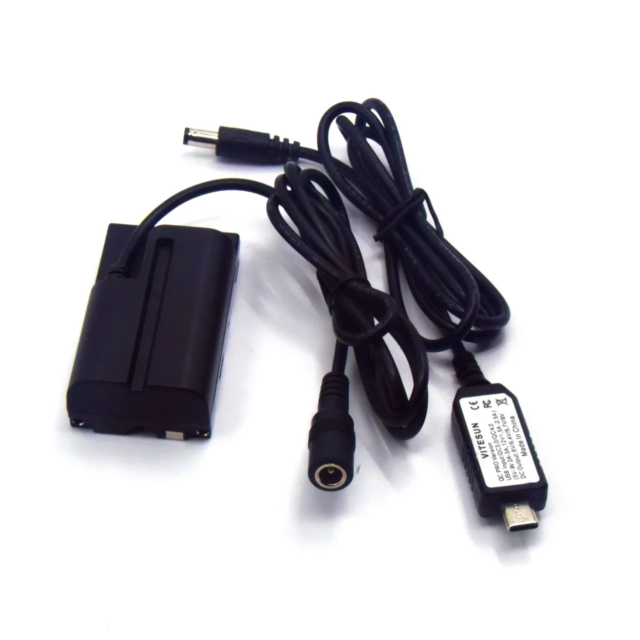 NP-F550 Dummy Battery NP-F750 NP-F960 NP-F970+USB C Power Adapter Cable For Various Video Lights Sony Camera HXR-NX5 NX100 NX200