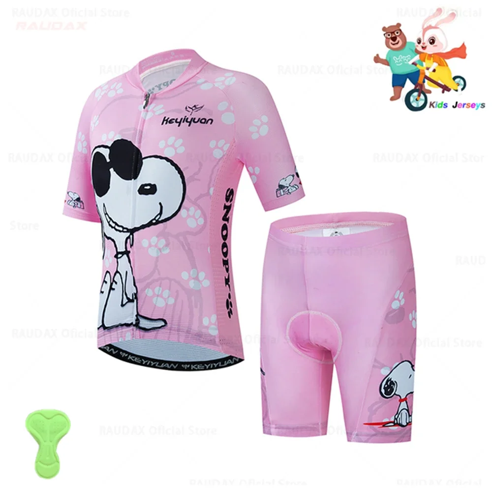 2023 Summer Children\'s Cartoon Riding Suit Boys and Girls High Quality Children Riding Set Biking Short Sleeve Clothes Bicycle