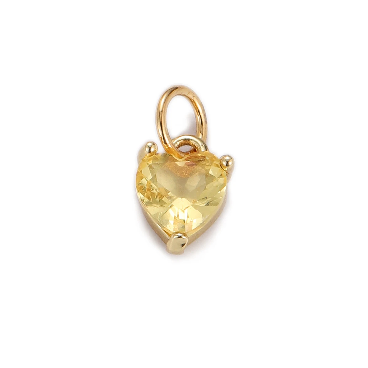 5pcs Gold Color Stainless Steel Zircon Pendants Multicolor Heart Charms Necklace Earrings Jewelry Making Supplies Accessories