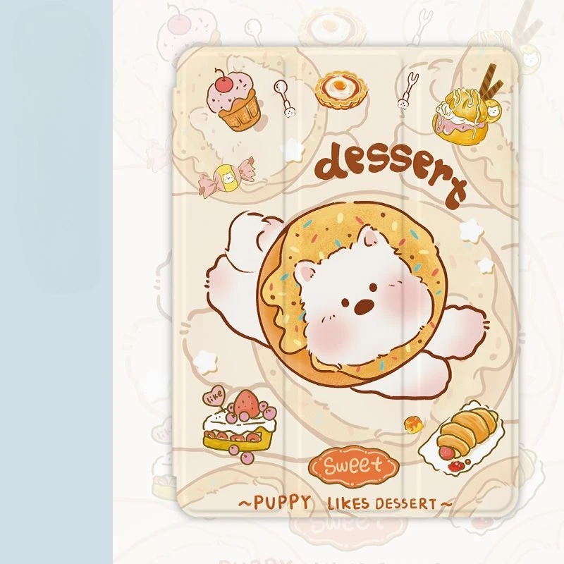 Bread Dog Smart Cover with Pencil Holder for Redmi Pad SE 11 Inch Xiaomi Pad 7/7Pro 8/8Pro 11.2 Xiaomi Pad 5/5Pro 6/6Pro 11 Inch