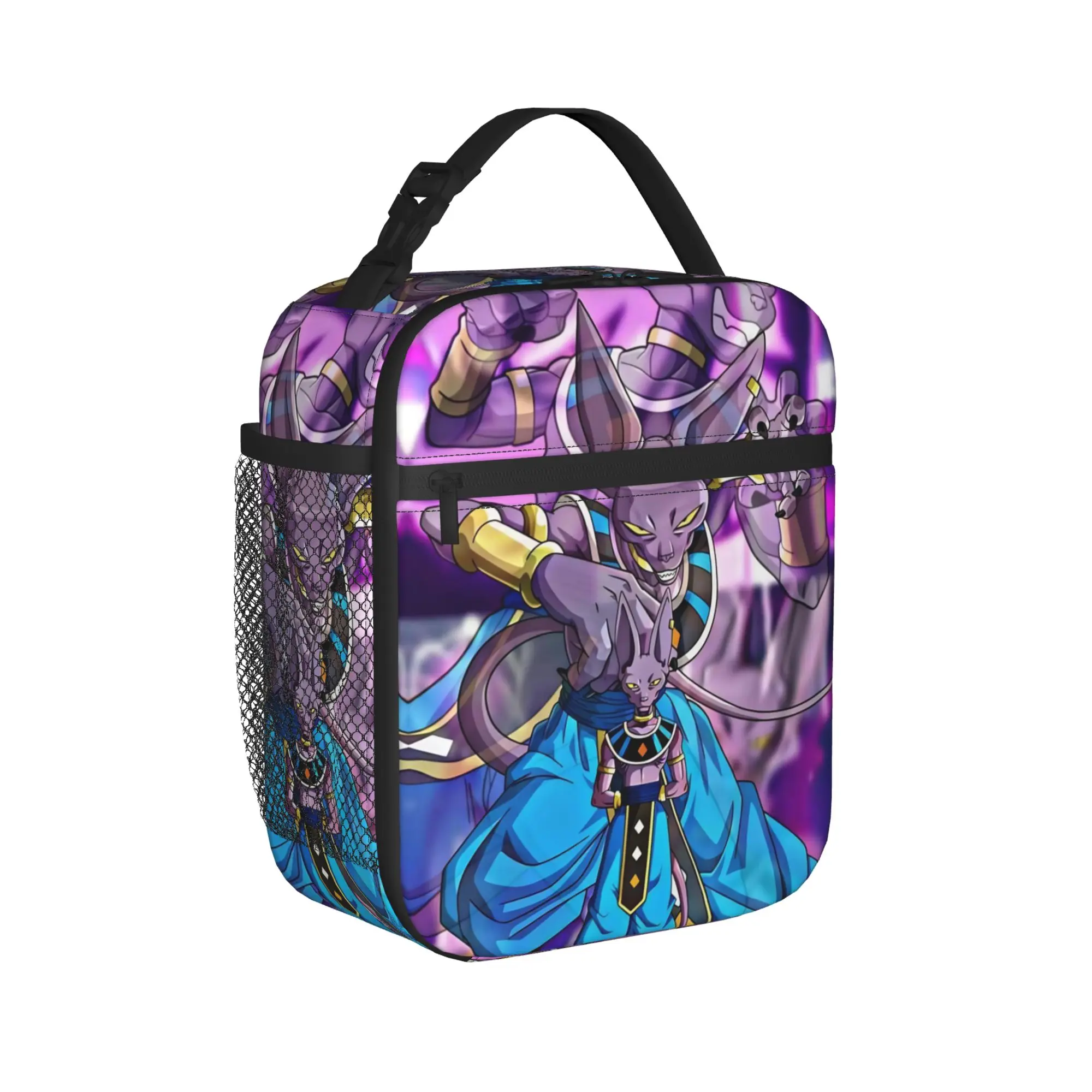 

DBZ Beerus CATS Insulated Lunch Bag Portable Meal Container Thermal Bag Tote Lunch Box Work Outdoor Bento Pouch