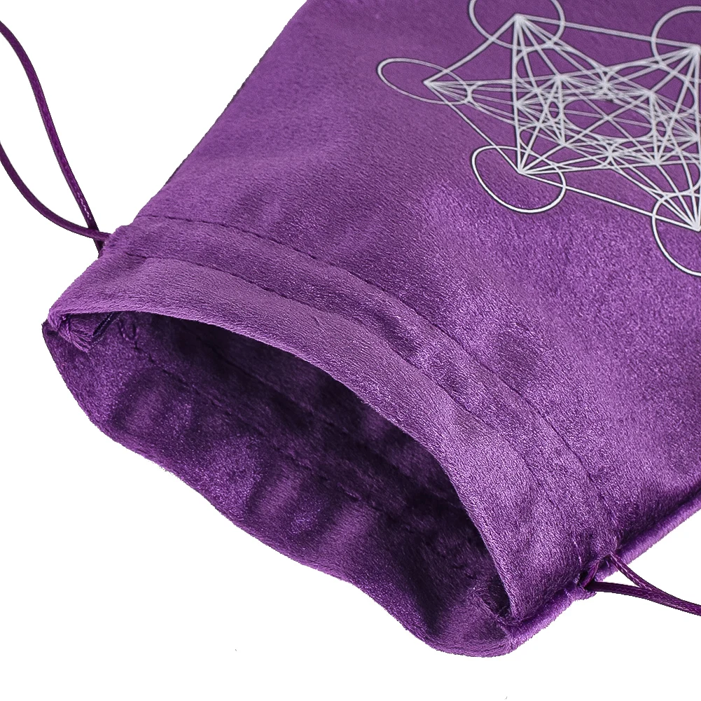 

Hexagram Chakra Pattern Tarot Card Bag Velvet Cloth Portable Drawstring Bag Crystal Jewellery Storage Organiser Bag