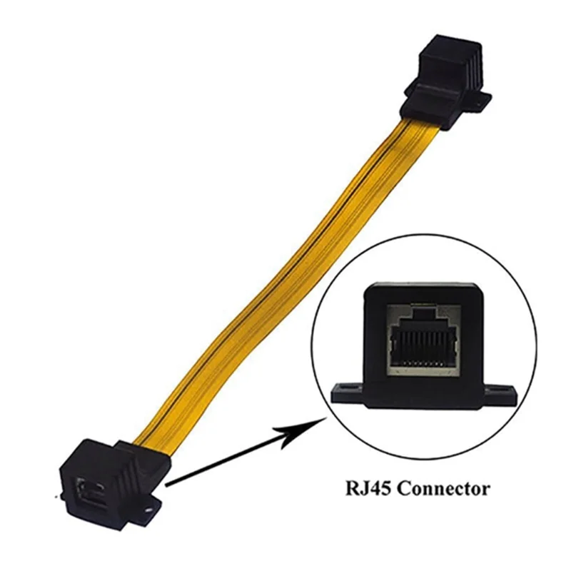 絶妙なフラット CAT6 RJ45 メス F コネクタ ネットワーク インターネット ケーブル Pas アダプター 30 センチメートル ホーム/車の窓ドア フィードスルー ジャンパー キャブ