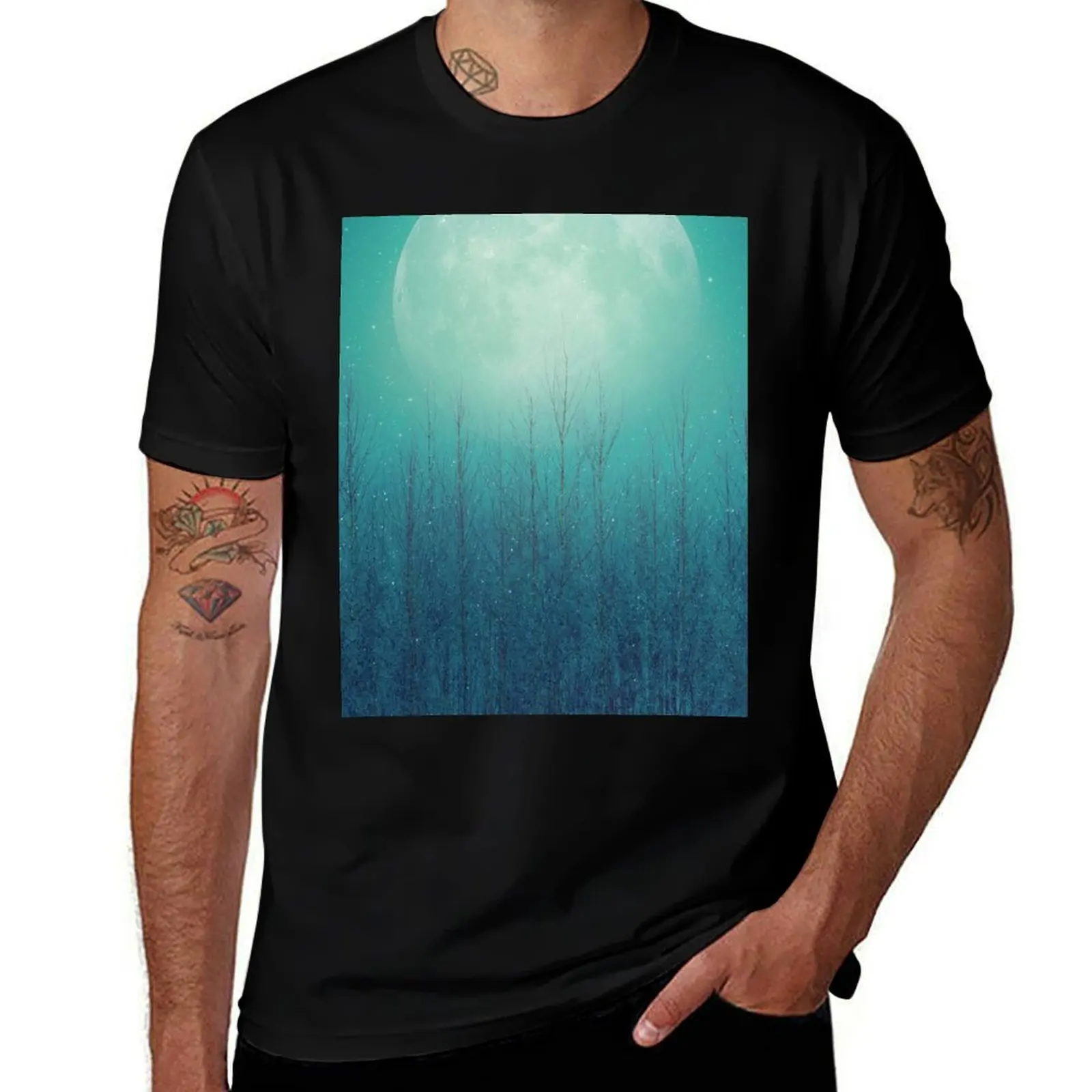 The Moon Shines Bright In Such A Night T-Shirt Short sleeve tee cute tops new edition boys whites mens clothing