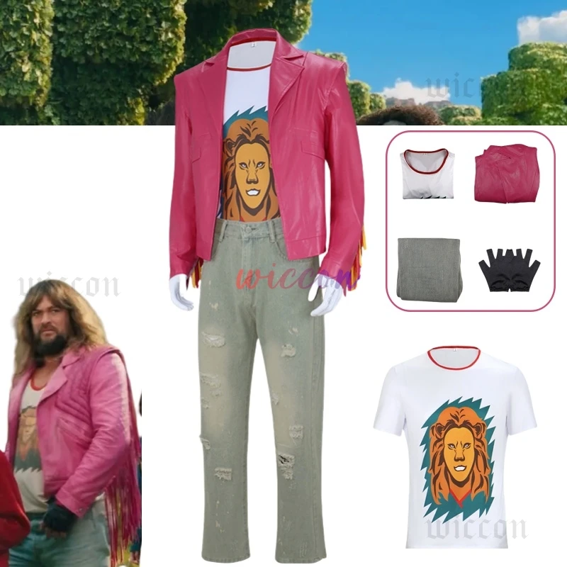 

Garrett Garrison Cosplay Costume Pink PU Jacket Cosplay Set Retro Futuristic Style Role Play Suit Adventure Outfit for Men Boys