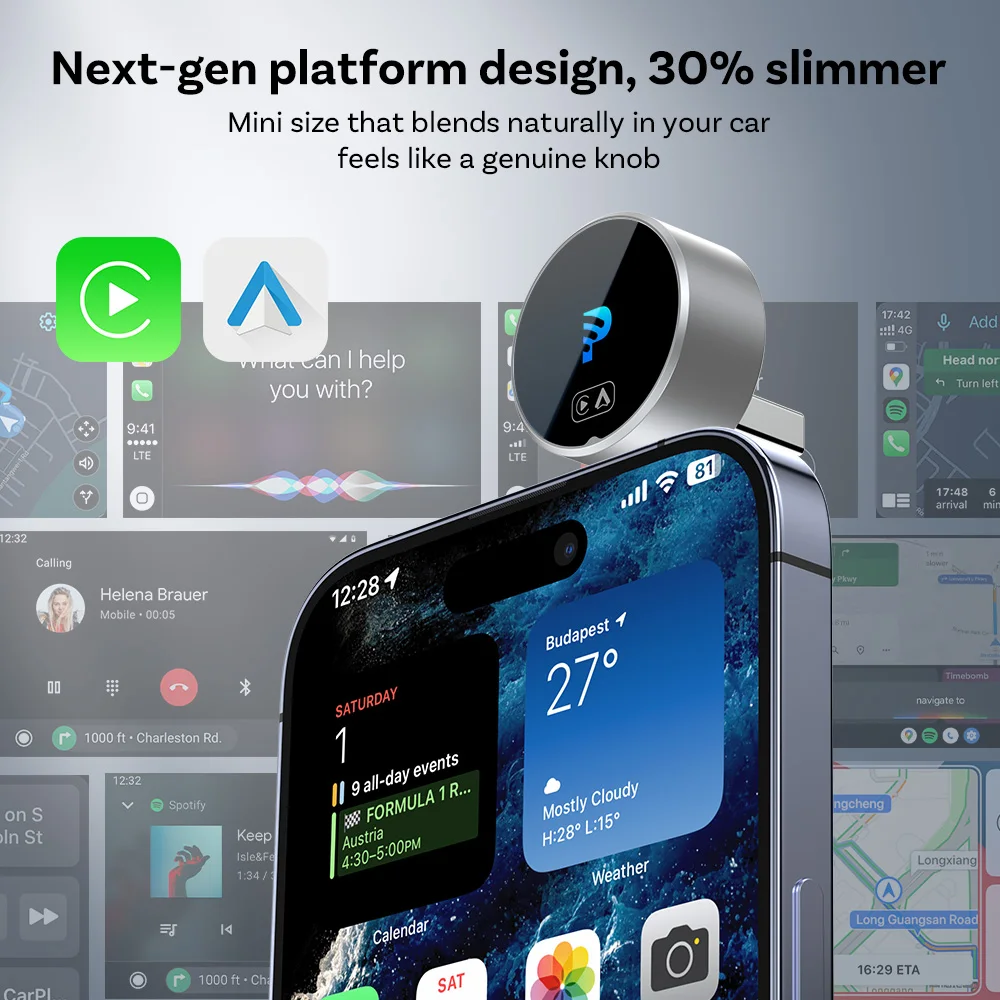 GetPairr Kabelloser CarPlay-Adapter und Android Auto Wireless-Adapter 2-in-1 USB-A Kabelgebunden zu Kabellos Auto-Dongle 5S Automatische Verbindung Plug & Play für Autos mit werkseitig installiertem CarPlay oder Andro – Detail 3