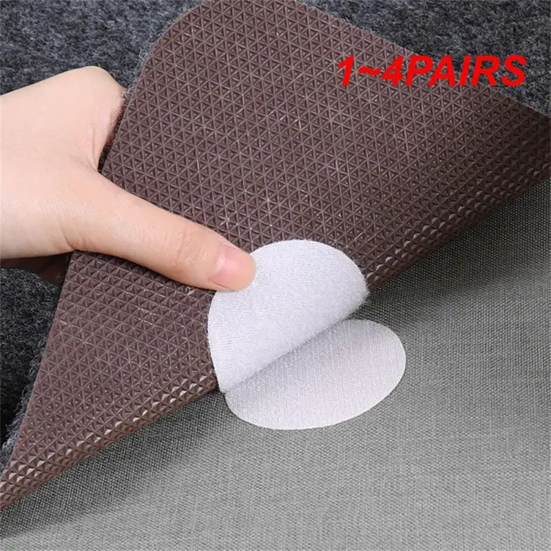 1~4PAIRS Self Adhesive Hook Anti Slip Temperature Fastener Dots Stickers Anti Slip Mat Pads Houseware