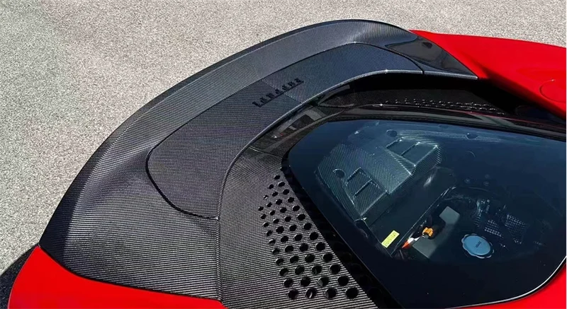 For Ferrari SF90 OEM Style High Quality Real Dry Carbon Fiber Car Rear Wing Trunk Lip Spoiler Replace The Installation